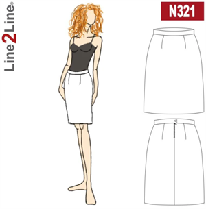 Line2Line snitmønster - N321 Klassisk nederdel